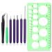 LOKUNN Paper Quilling Tools Slotted Kit  Different Sizes Paper Quilling Tools  with Ruler  Awl and Tweezer  Suitable for DIY Art Gift Card Making Green