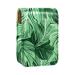 Lipstick Case Leather Lip Gloss Lipstick Organizer with Mirror Mini Lipstick Holder Bag Tropical Palm Leaves Green Bright S777l5heio