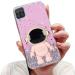 Tivenfezk Nadoli for Samsung Galaxy A22 4G astronaut Hidden Stand Cap caricature glitter stand soft silicone bling transparent protective cover samsung galaxy a22 4g pink