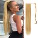 FESHFEN Straight Long Wrap Around Ponytail Extensions 28 Synthetic Hair Piece Clip in Ponytail Hair Extensions Hairpiece for Women Girls 28 Inch (Pack of 1) 27H613 Strawberry Blonde & Bleach Blonde-Wrap Around
