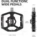 Black MZYRH MTB Mountain Bike Pedals with Cleats - Dual Function SPD Compatible, Sealed Clipless Aluminum, 3 Bearings - 9/16 Platform - Buy Online on GoSupps.com