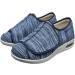 Diabetic Elderly Shoes | Breathable & Extra Wide | Size 7 Light Blue Stripes - Buy Online on GoSupps.com