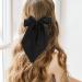 Large Solid Color Hair Bows for Women - 2PCS French Bow Hair Clips with Silky Satin - Fashion Hair Accessories in Black & White - Perfect Gift for Women and Girls - Buy Online on GoSupps.com