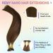 KOCONI 14 Inch Brown Nano Rings Human Hair Extensions #4 Double Drawn Nano Tip Beads 50g - Chocolate Brown 14 inch - Buy Online on GoSupps.com