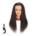 100% Human Hair Training Head 20"-22" with Free Clamp (Natural Black) Natural Black