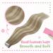 Youngsee Ombre Tape Extensions - 60 cm Real Hair Seamless Invisible Brown to Blonde 50g - Premium Quality Hair Extensions - Buy Online on GoSupps.com