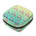 Menstrual Pad Bag with Zipper Ladies Napkin Pouch Tampons Collection Bag for Women and Girls (Pink Flamingos)