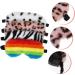Plush Eye Shades 4pcs Set - Sleeping Mask Blindfolds with Faux Silk Back - Buy Online on GoSupps.com