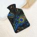 Shop Peacock Feathers Hot Water Bottle with Plush Cover - Ideal Hand Warmer for Adults & Kids (26.5x15.3cm) | International Shipping Available - Buy Online on GoSupps.com