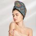 Hair Towel Wrap | Quick-Dry Towel Turban with Button | Round Mandala Design for Effortless Hair Drying - Buy Online on GoSupps.com