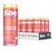 Koe Organic Kombucha Cans, Strawberry Lemonade | Sparkling Fruit Drinks With Live Probiotics and Vitamin C | NEW PACKAGING - 12 oz Pack of 12