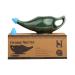 HealthGoodsIn Ceramic Neti Pot Premium Handcrafted Durable Dishwasher Safe with 2 Silicone Nozzle Tip 225 Ml. (7.6 FL Oz) Capacity (Green Crackle)