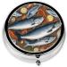 Fishing Bait Printed Mini Round Pill Box | 3 Compartment Medicine Organizer | Portable Travel Pill Case for Home & Office - Buy Online on GoSupps.com