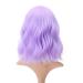 FAELBATY Short Purple Wavy Wig with Air Bangs - Shoulder Length Synthetic Halloween Cosplay Wig for Women - Curly Wavy Style for Girls (12 Purple) - Buy Online on GoSupps.com