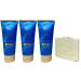 Bath & Body Works True Blue Spa Travel Size Super Rich Hand Cream 3 Pack with a Natural Oats Sample Soap.