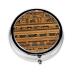 Egyptian Frescoesround Pill Box 3 Compartment Round Pill Box Organizer Portable Travel Pill Box for Traveling.
