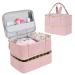 Nail Polish Organizer Double-Layer Nail Organizers and Storage for Nail Tech Nail Polish Carrying Case Bag Holds 40 Bottles (15ml-0.5 fl.oz) and Nail Lamp Portable Nail Polish Holder for Nail Supplies Holds 40 Bottles Pi...