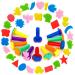 42Pcs Kids Paint Sponges Including 30 Craft Sponge Painting Shapes 12 EVA Sponge Stamper  Early Learning Finger Paint Sponge Brushes Foam Art Drawing Tools