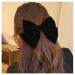 Inilbran Vintage Satin Bow Hair Barrettes Large Velvet Bow Hair Clips Winter Ribbon Bow Head Clip Barrette French Bowknot Hairclips Decorative Hair Accessories for Women and Girls Headdress(Black 2)
