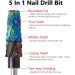 Gasea 5 In 1 Naill Drill Bit 3/32" Shank Professional Fast Remove Acrylic Nails Tapered Nail File Drill Bit for Manicure Pedicure - Buy Online on GoSupps.com