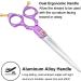 Professional Dog Grooming Scissors Shears - 6.5 Straight & Curved Blades for Precision Cutting - Rainbow Finish - Japanese Stainless Steel - Purple Handle - Buy Online on GoSupps.com