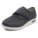 Diabetic Slippers for Women Wide Width Breathable Lightweight Diabetic Shoes for Men with Adjustable Closure Unisex Indoor Edema Shoes for Swollen Feet Elderly 9 Grey