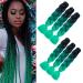KanCalon 24 Ombre Jumbo Braids - 6 Pieces Synthetic Crochet Hair Extensions (Deep Green & Black) for Stunning Hairstyles - Buy Online on GoSupps.com