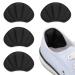 Sibba 2 pairs of heel pillows liner inserts anti-slip shoes pads self-adhesive shoes heel blister protectors heel handles for shoes too big 2 pair black