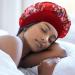 LADES Silk Satin Bonnet-4 Packs Women Satin Hair Bonnet for Curly Hair Satin Bonnet Silk Sleep Cap Silk Hair Wrap for Sleeping Black Hair Black+Pink+Red+Peacock Blue - Buy Online on GoSupps.com