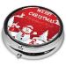 Buy Merry Christmas Mini Round Pill Box - 3 Compartment Travel Pill Organizer for Home & Office Use | International Shipping Available - Buy Online on GoSupps.com