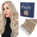 Fshine tape in hair real hair 50 grams 45cm extensions ashblond highlight with bleach blond hair adhesive human hair 20 piece real hair invisible extensions straight hair extension #18p613 3.tape #18p613 45cm