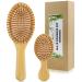 2Pcs Hair Brush  Natural Bamboo Hair brushes Set With Paddle Detangling Wooden Hairbrush and Mini Travel Size Brush Natural Wooden Hairbrush Massage Scalp Thick/Thin/Curly/Dry Hair For Women Men and Kids by MRD