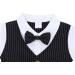 AmzBarley Baby Boys Gentlemans Tuxedo Romper Set | Long/Short Sleeve Shirt, Pants, Vest, Bowtie | Black | 1-2 Years - Buy Online on GoSupps.com