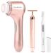 Brookstone 3-in-1 Rose Gold Facial Skin Care Set | Facial Skin Care Products Include Facial Cleansing Brush  T-Bar Face Massager and Facial Epilator | Perfect Gift