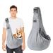 Petcute sling dog carrying bag for small dogs pet hand spinning carrier shoulder bag adjustable padded shoulder strap with front pocket dog carrier bag with safety buckle gray