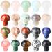 20 Pieces Crystal Mushroom Sculpture Decor Hand Making Mini Mushroom Shape Crystals Natural Gemstone Quartz Mushroom for DIY Meditation Balancing Garden Lawn Home Flower Pot Decoration Vivid Style