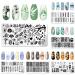 Nail Art Set - Stainless Steel Python & Beach Leaves | Stamp Panels & Silicone Tools - Style 8 - Buy Online on GoSupps.com