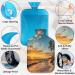 Sunrise Tropical Beach Hot Water Bottle 2L - Fluffy Cover for Cozy Pain Relief - Ideal for Back Neck & Shoulders - Buy Online on GoSupps.com