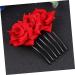 Didiseaon 1pc Red Rose Hair Comb Pearl Hair Pin Red Rose Flower Hair Comb The Rose for Women Floral Comb Hair Combs for Women Barrettes for Women Bride Wedding Headgear - Buy Online on GoSupps.com