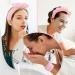 ATROCH 4Pack Pink Spa Headband and Wristband Set for Women - Face Washing, Makeup, Skincare - Terry Towel Hairbands - Buy Online on GoSupps.com