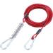 TOPWAY Dog Tie Out Cable 10m/33ft with Shock Absorbing Spring 42cm Spiral Ground Spike Stake Dog Tether Dog Leads for Yard Outdoor Camping Red + Red - Buy Online on GoSupps.com