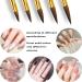 5 Pcs Round Sable Acrylic Nail Brush Set - Nail Art Tool Set No.2/4/6/8/10 (Golden) - Buy Online on GoSupps.com