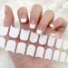 Semi Cured Gel Nail Strips 22 Stickers French Gel Nail Wraps White Tips French Nail Wraps Gel Nail Strips Easy Apply & Remove for Salon-Quality Manicure UV/LED Lamp Required French White