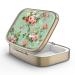 Pill can box with mirror retro 2 compartment Small pill box bronze rectangular pill box or vitamins fish oil nutritional supplements pills contain 1 piece F2-Retro Green Floral