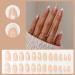 Justotry 24 Pcs Heart Almond Short False Nails - Milky White French Press On Nails with Nail Glue - Oval Medium Stick On Nails for Women - Elegant Fake Nails for Nail Art - Buy Online on GoSupps.com