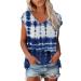Short Sleeve T Shirts Clothing Woman T-Shirt Casual Black Clothing Top Women's Floral Pattern for Women Crop Tops Shirt Shirts Top Women's Summer Tank Top 4-blue XL