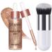 UCANBE Face Body Glitter Liquid Highlighter Illuminator Dewy Drops with Makeup Brush Makeup Sparkle Shine Luminizer Enhancer Skin Body Shimmer Oil Tint 50ml/1.69oz (03 Rose Gold Standard) 03 Rose Gold 1.69 Fl Oz (Pack of 1)