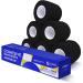 Risen Cohesive Bandage 2" x 5 Yards 6 Rolls Self Adherent Wrap Medical Tape Adhesive Flexible Breathable First Aid Gauze Ideal for Stretch Athletic Ankle Sprains & Swelling Sports Black