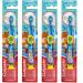Colgate Dinosaur Toothbrush for Children with Suction Cup, Kids 2-5 Years Old, Extra Soft - Pack of 4