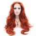 Xiweiya wigs 360# color drag queen wigs red brown long body shaft art hair copper red lace front wig heat -resistant fiber hair wig